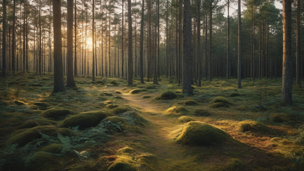 En stilla skogsstig i gryning — bilden representerar balans, eftertanke och vikten av ansvarsfullt spel.